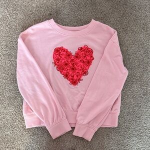 Cat & Jack Pink Sweatshirt with Red Heart Design